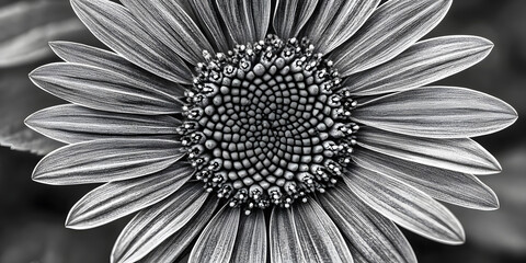 Black and white close-up of flower