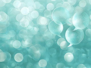 Teal Bokeh Background with Speech Bubbles