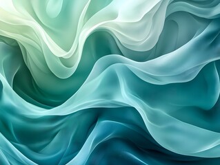 Obraz premium Abstract Teal Fabric Drapery: A soft, ethereal abstract background featuring flowing, layered teal fabric. The subtle hues and smooth curves evoke a sense of calm and tranquility.