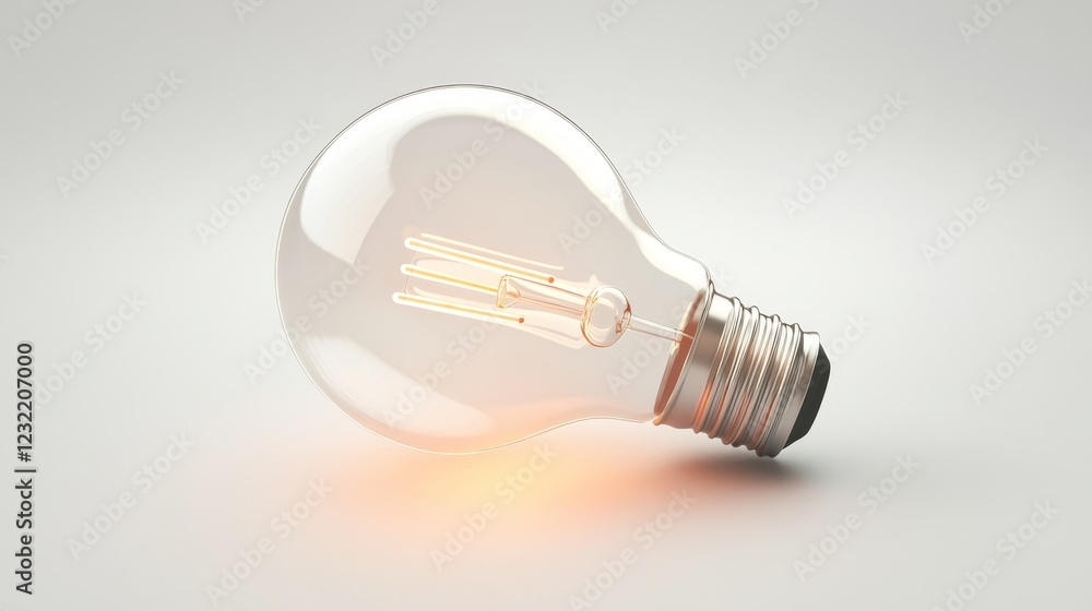 Aufkleber elegant light bulb with soft glow on minimalistic background