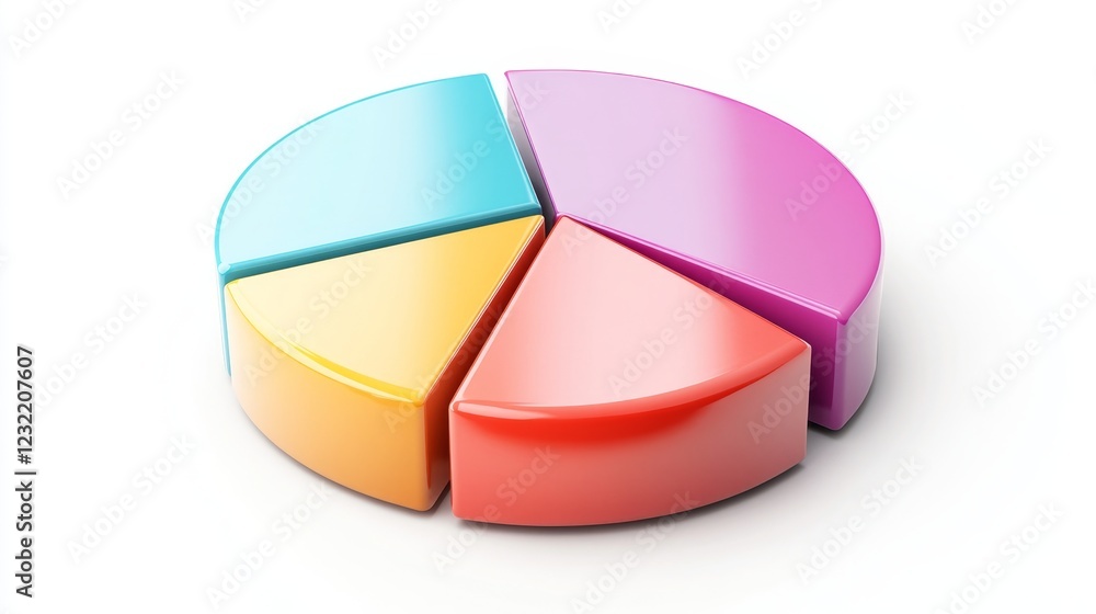 Poster colorful pie chart representation of data distribution and segmentation