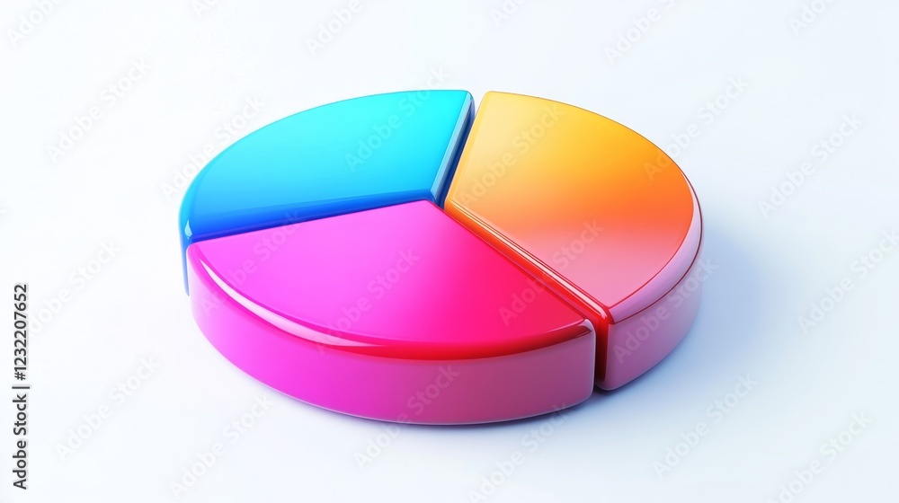 Poster colorful pie chart symbolizing data segmentation and analysis