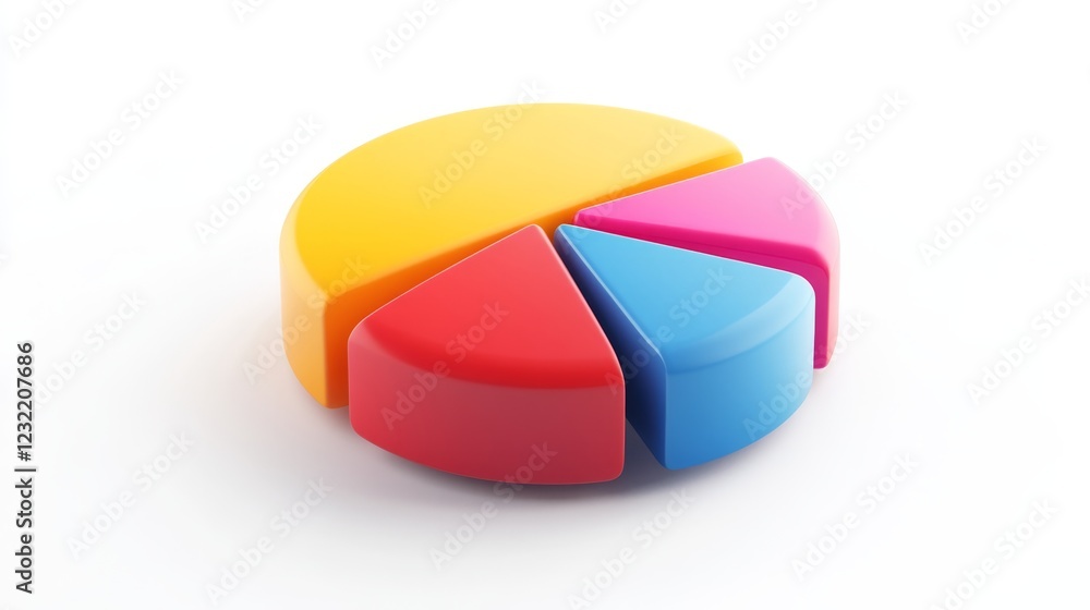 Poster colorful pie chart representing data segments and distribution