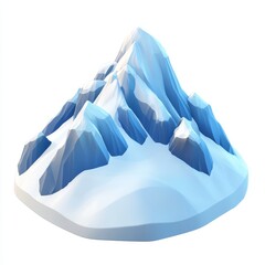 Obraz premium Stylized 3D Mountain Peak with Snowy Terrain and Sharp Edges