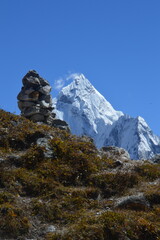 The stunning Himalayan Mountain ranges with snowy  glaciars and breathtaking views of Mount...