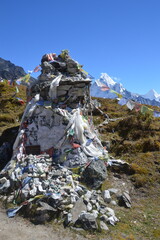 The stunning Himalayan Mountain ranges with snowy  glaciars and breathtaking views of Mount...