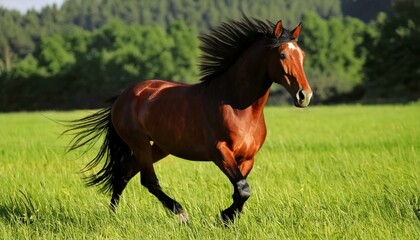 Obraz premium 力強く走る馬