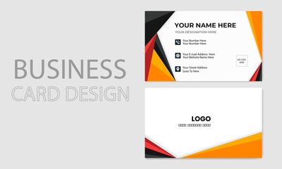  Modern and professional business card design  template with multiple colors. Double sided digital visiting card template.     