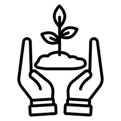 Care of plant icon outline set sign