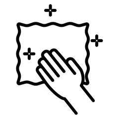 Cleaning cloth icon outline set sign
