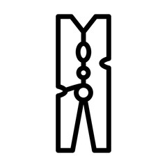 Clothespin icon outline set sign