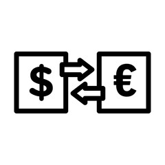 Currency exchange icon outline set sign