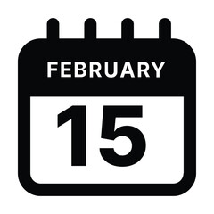 February 15 calendar icon design vector illustration