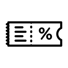 Discount voucher icon outline set sign