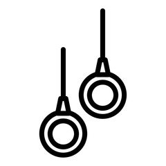 Naklejka premium Gymnastic rings icon outline set sign