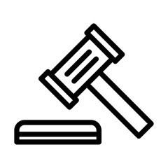 Law icon outline set sign