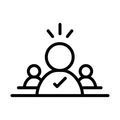 Leadership icon outline set sign