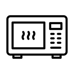 Microwave oven icon outline set sign