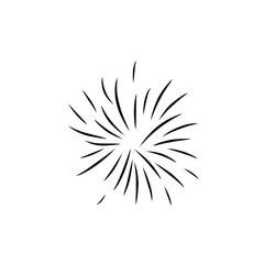 Obraz premium Set fireworks doodle line