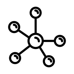 Molecule icon outline set sign