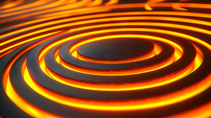 Fototapeta premium Glowing concentric circles, abstract background