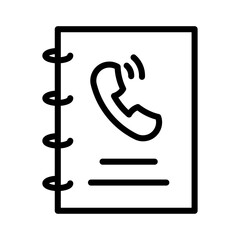 Phonebook icon outline set sign