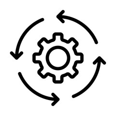 Sequential process icon outline set sign