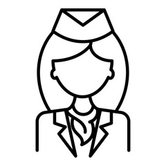 Stewardess icon outline set sign