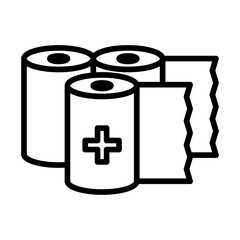 Sterile gauze icon outline set sign