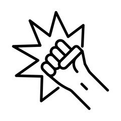 Strong hand icon outline set sign