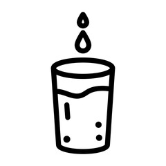 Water glass icon outline set sign