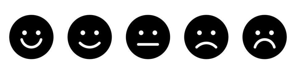 Fototapeta premium Emoticons set. Emoji faces collection. Emojis flat style.