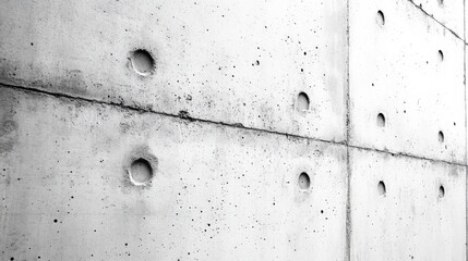 Concrete Wall With Circular Indentations and Texture Details. Generative AI