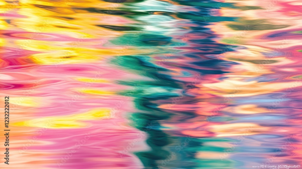 Poster vivid colorful water reflection with abstract artistic patterns