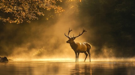 Majestic Elk at Golden Hour