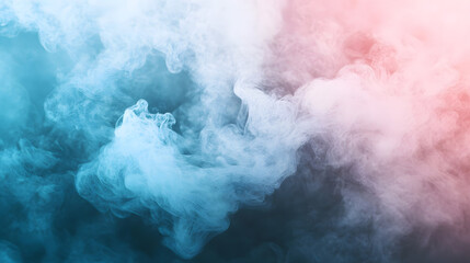 Naklejka premium Wispy pink clouds floating in the sky with a soft glow.