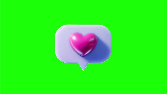 Heart shaped msg icon animation illustration 