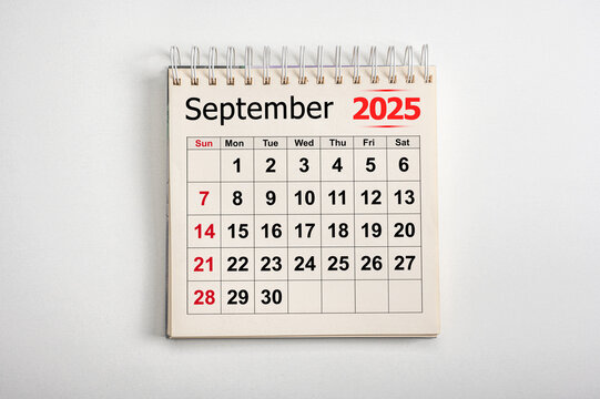 September 2025. Resolution, strategy, solution, goal, business and holidays. Date month September 2025. Monthly desk calendar September 2025. planning new year