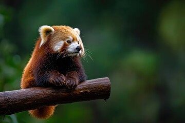 Adorable Red Panda Resting on a Branch