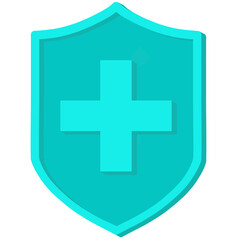medical cross icon, Cross, plus, shield, cross sign, plus icon, shield plus, cross icon, plus sign, shield, hospital element, healty, medical, icon, element, health, sign, 3d, png, first aid kit, blue