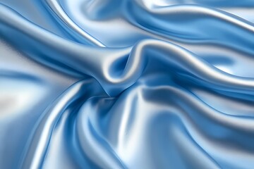 Obraz premium pastel blue shiny satin silk fabric background. smooth elegant wavy, luxurious Anniversary, Christmas, wedding, valentine, event, celebration concept.