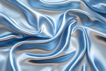 Obraz premium pastel blue shiny satin silk fabric background. smooth elegant wavy, luxurious Anniversary, Christmas, wedding, valentine, event, celebration concept.