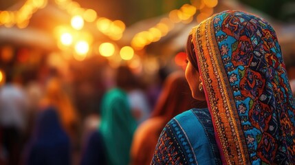 Golden Hour in India: A Woman's Profile at Dusk
