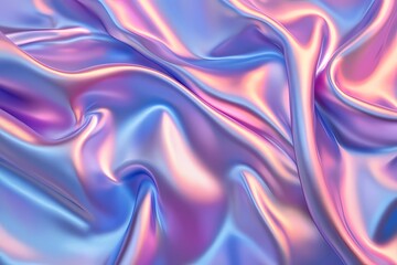 Obraz premium pastel holographic shiny satin silk fabric background. smooth elegant wavy, luxurious Anniversary, Christmas, wedding, valentine, event, celebration concept.