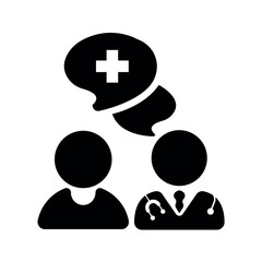 Doctor patient consultation icon vector design.