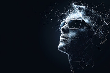 Vector illustration of a business executive analyzing data on digital interface