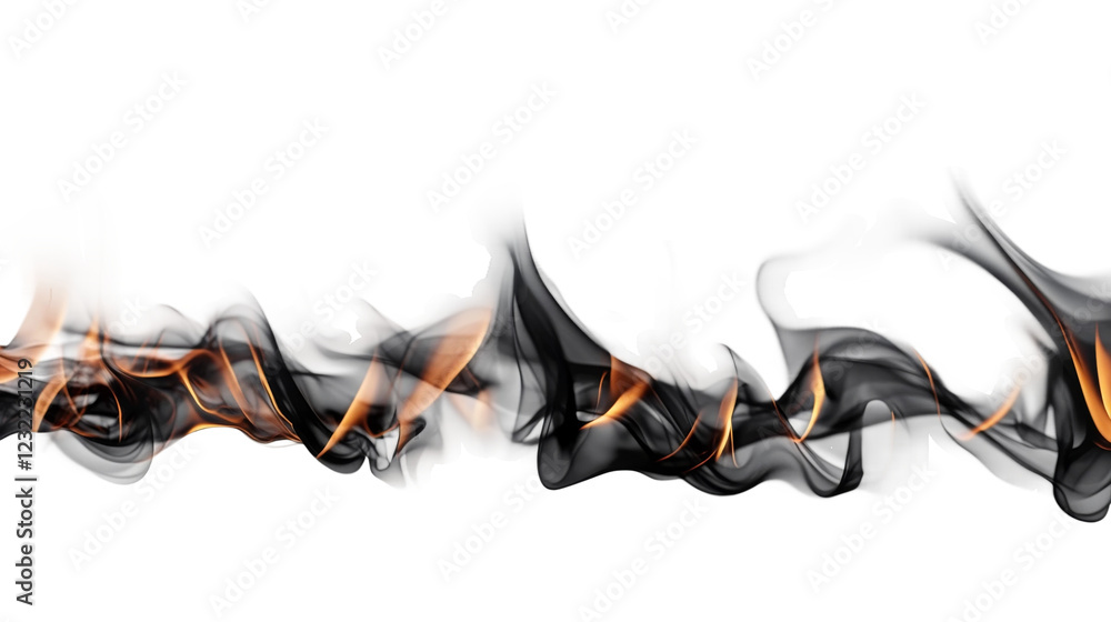 Poster dynamic flames dancing in the air studio setting abstract artwork minimalist background close-up per