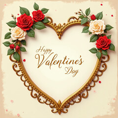 Valentine's Day card decorative frame