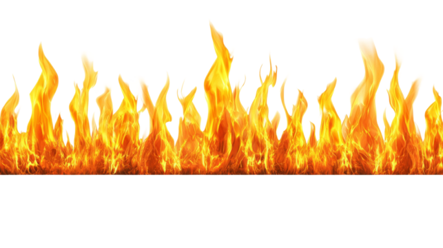 Dynamic flame patterns studio graphic design isolated close-up fire visuals for creative projects on transparency png background