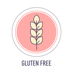Ingredient warning label icon. Allergen icons. Gluten free label. Food intolerance. Flat vector illustration